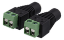 2-polig Skruvplint till 5.5 DC, 2-Pack, Skruvfix, 5.5 DC hona, svart