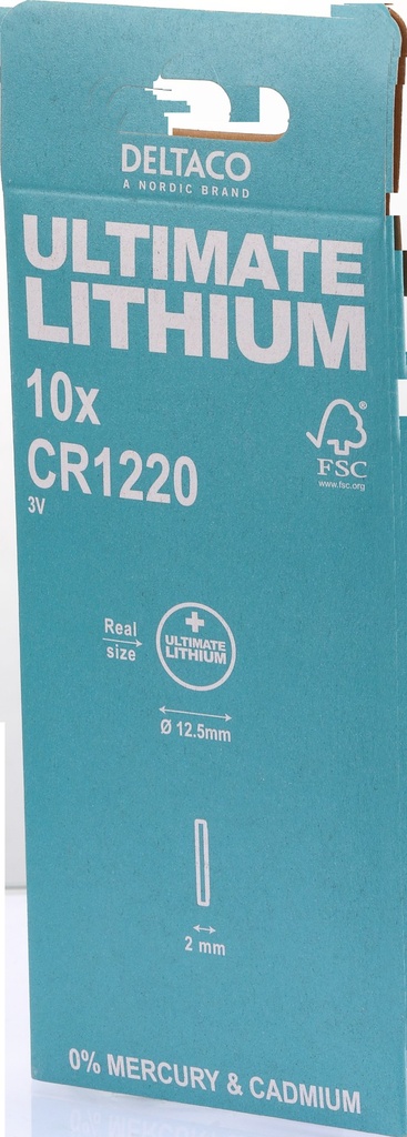 DELTACO Ultimate Lithium battery, 3V, CR1220 button cell, 10-pack