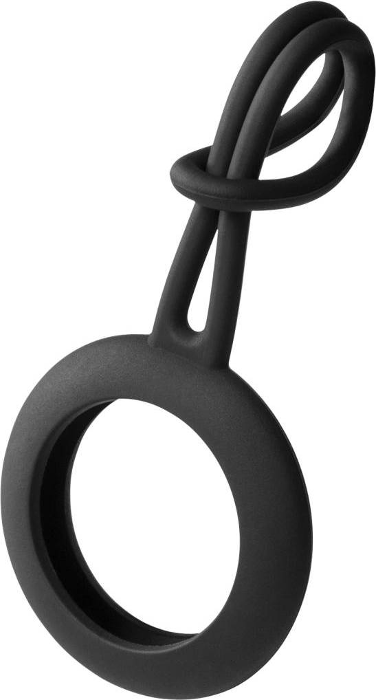DELTACO Apple AirTag case, silicone, hanger, black