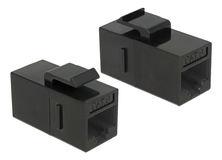 Delock 86381 Keystone Module RJ45 jack to RJ45 jack Cat.6 UTP black