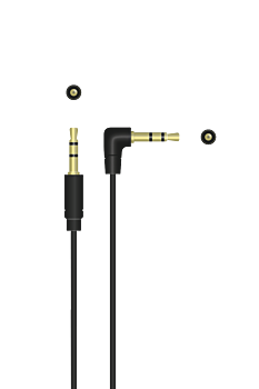 QNECT Minijack 3.5 male angled - 3.5 male straight, 0.5m